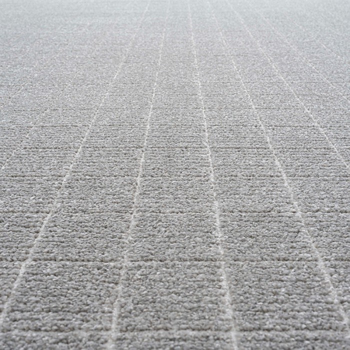 Luxurious Grey Grid Pattern Textured Trentino Rug (41056-2161) Size: 300 x 400cm- Rugs Direct