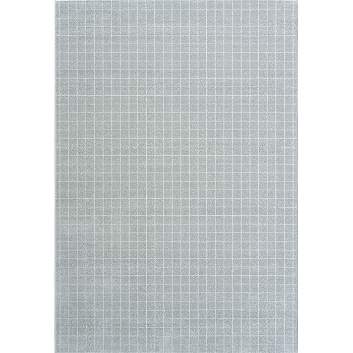 Luxurious Grey Grid Pattern Textured Trentino Rug (41056-2161) Size: 300 x 400cm- Rugs Direct