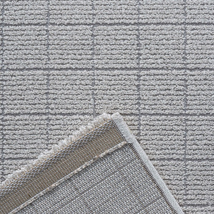 Luxurious Textured Grid Pattern Trentino Rug (41056-6121) Size: 240 x 340cm- Rugs Direct