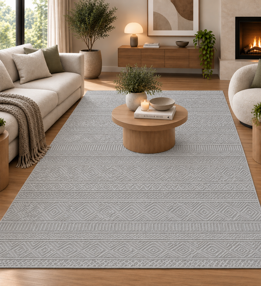 Luxurious Tribal Pattern Textured Trentino Rug (41062-6161) Size: 160 x 230cm - Rugs Direct NZ