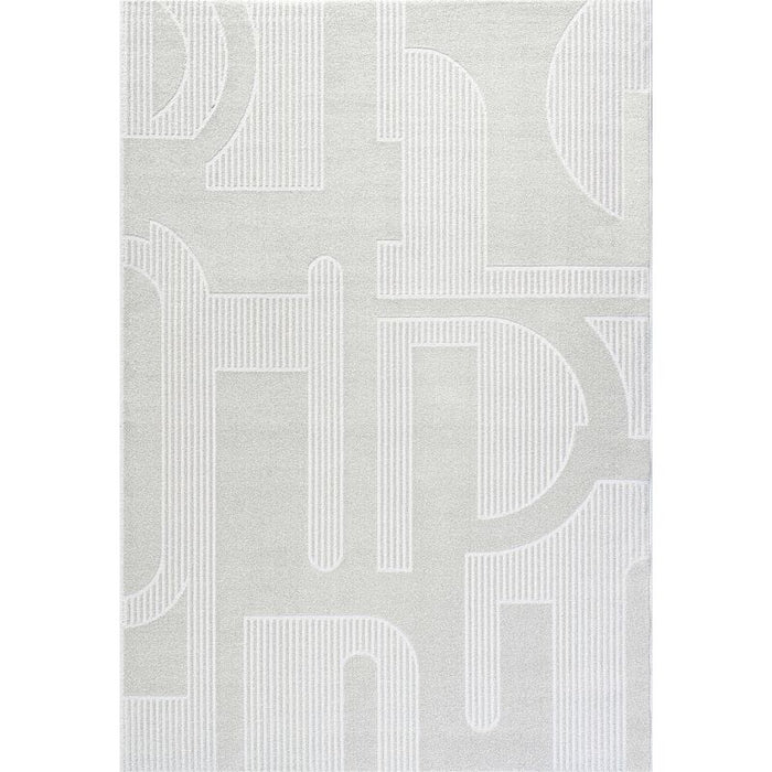 Abstract Geometric Pattern Luxurious Textured Trentino Rug (41067-6161)-Rugs Direct