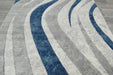 Abstract Metro Graphic Wave Blue & Grey Aroha Rug- Rugs Direct 