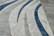 Abstract Metro Graphic Wave Blue & Grey Aroha Rug- Rugs Direct 