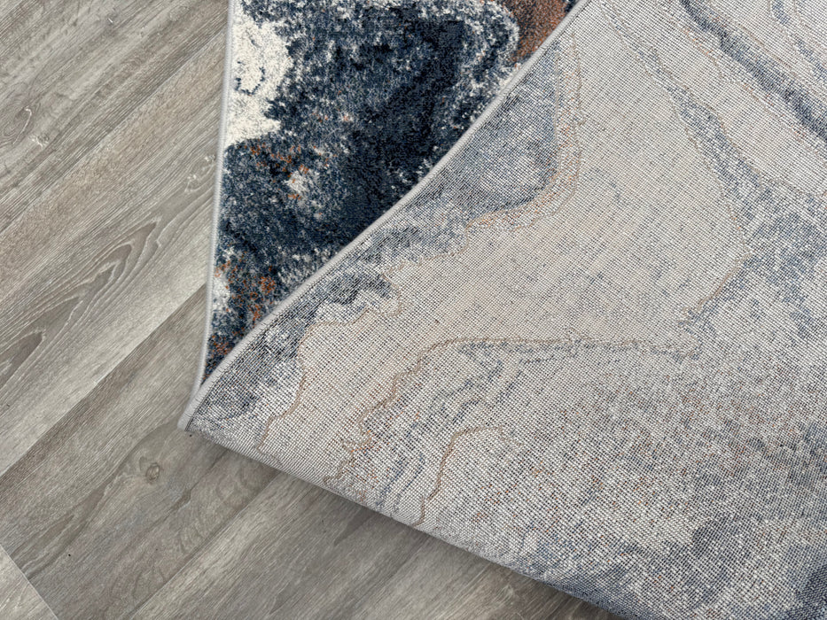 Abstract Marble Swirl Pattern Argentum Hallway Runner Size: 67cm wide x Cut to order- Rugs Direct 