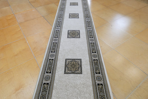 Da Vinci Traditional Medallion Border Hallway Runner 80cm Wide x Cut to Order (57801-6223)-Rugs Direct 