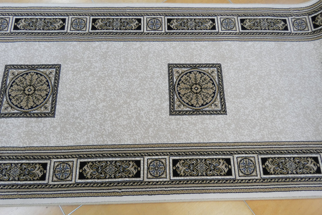 Da Vinci Traditional Medallion Border Hallway Runner 80cm Wide x Cut to Order (57801-6223)-Rugs Direct 