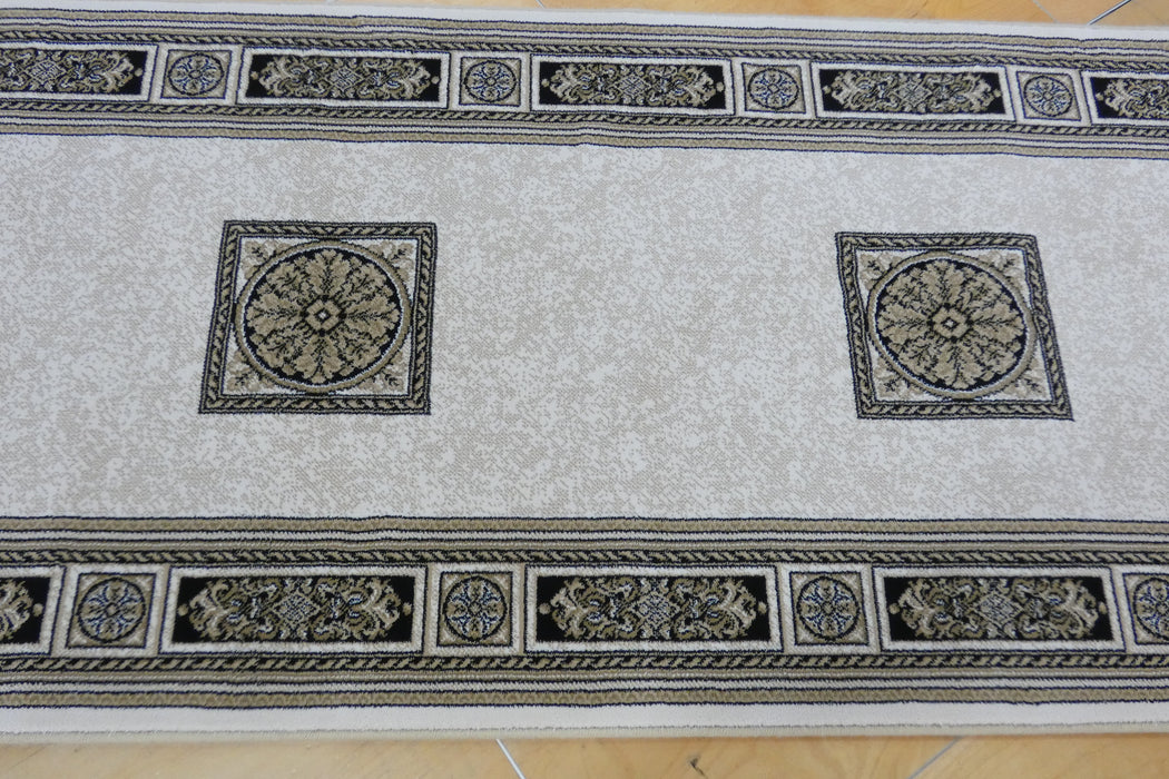 Da Vinci Traditional Medallion Border Hallway Runner 80cm Wide x Cut to Order (57801-6223)-Rugs Direct 