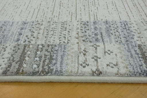 Boho Neutral Striped Border Design Harmony Runner Size: 120cm wide x Cut to order (59006-6575)-Rugs Direct 