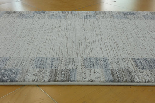 Boho Neutral Striped Border Design Harmony Runner Size: 120cm wide x Cut to order (59006-6575)-Rugs Direct 