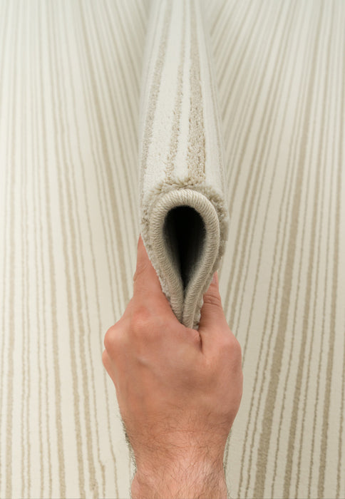 Textured Stripes Neutral Tones Harmony Rug (59012-6565) - Rugs Direct