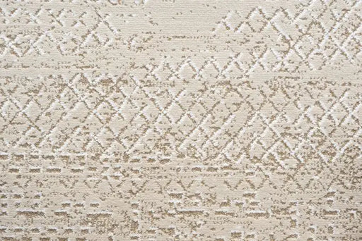 Minimalist Warm Beige Textured Lattice Harmony Rug (59017-9595) - Rugs Direct