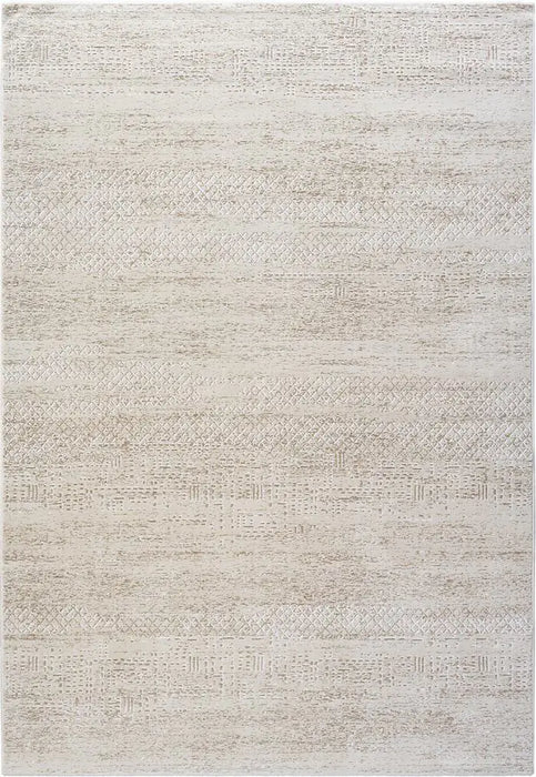 Minimalist Warm Beige Textured Lattice Harmony Rug (59017-9595) - Rugs Direct