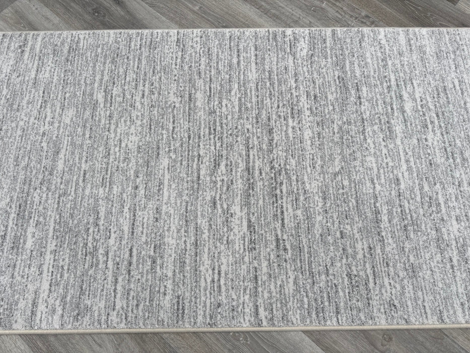 Abrash Design Off White and Light Grey Colour Runner (26004-6252) Size: 80 x 300cm