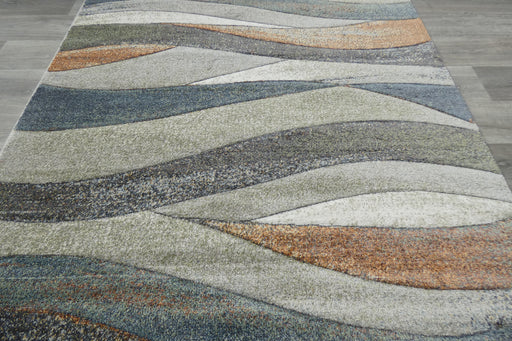 Coastal Strata Layered Wave Multi-Tonal Aroha Rug- Rugs Direct 