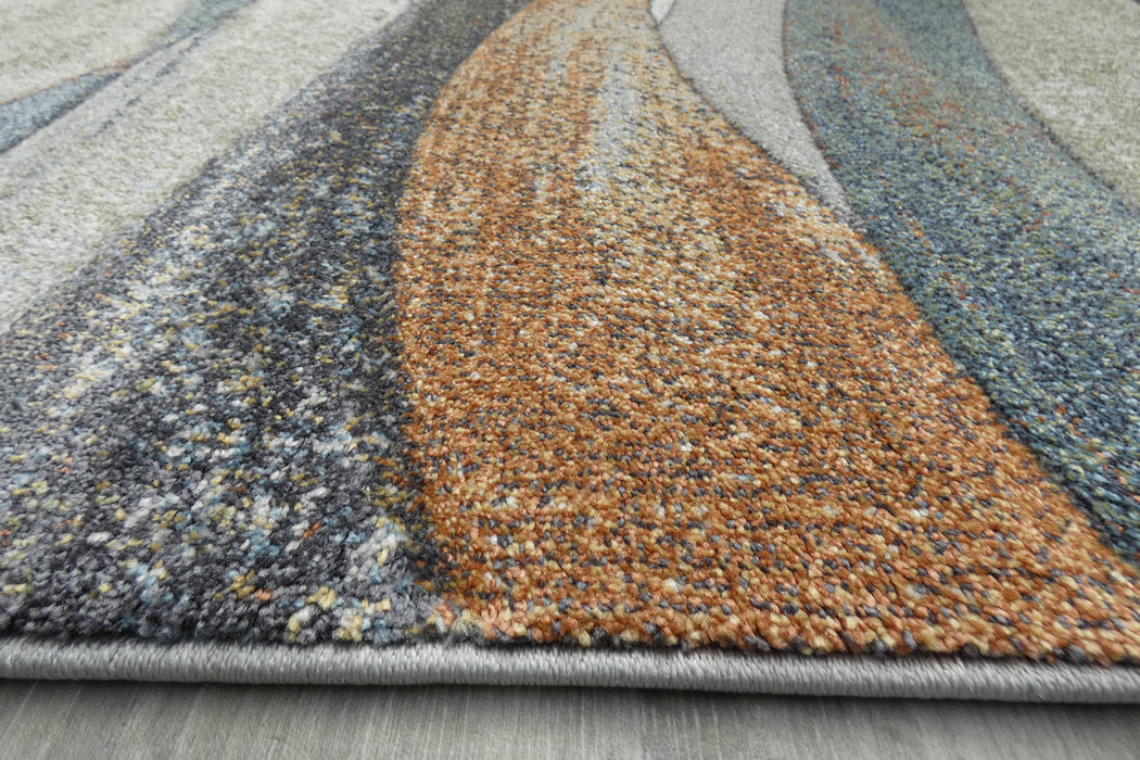 Coastal Strata Layered Wave Multi-Tonal Aroha Rug- Rugs Direct 