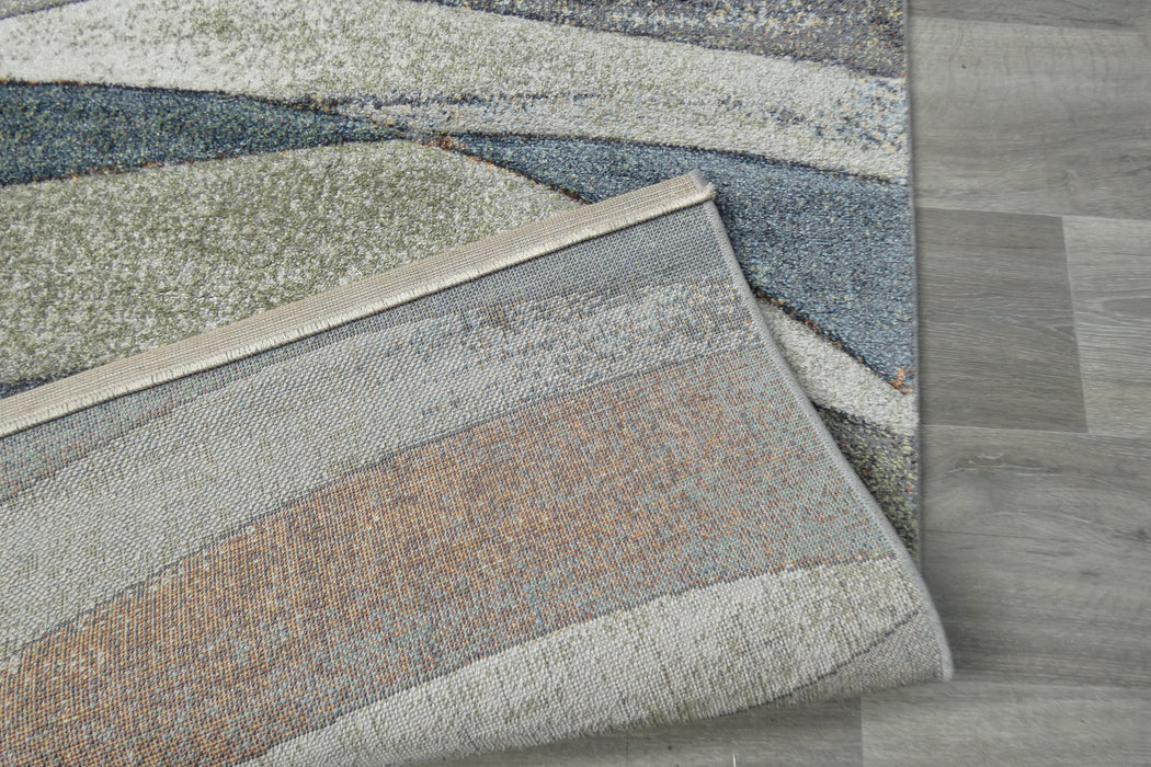 Coastal Strata Layered Wave Multi-Tonal Aroha Rug- Rugs Direct 