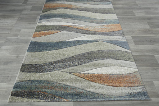 Coastal Strata Layered Wave Multi-Tonal Aroha Rug- Rugs Direct 