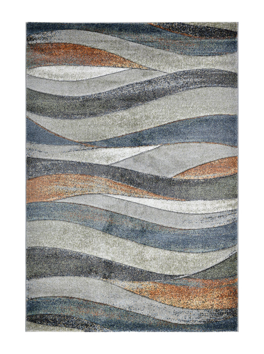 Coastal Strata Layered Wave Multi-Tonal Aroha Rug - Rugs Direct