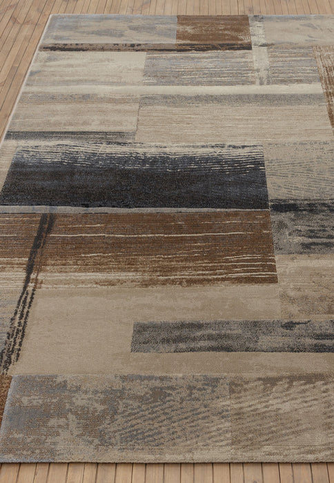 Abstract Earth Tone Argentum Rug (63019-9353)