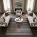 Nordic Charcoal & Earthy Brown Abstract Stripe Argentum Rug (63026-7248) - Rugs Direct