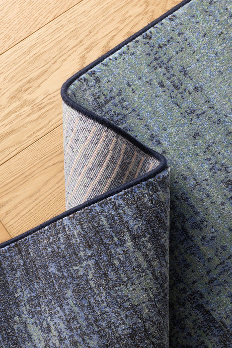 Modern Midnight Navy & Slate Blue Ombre Abstract Argentum Rug (63029-4656) - Rugs Direct