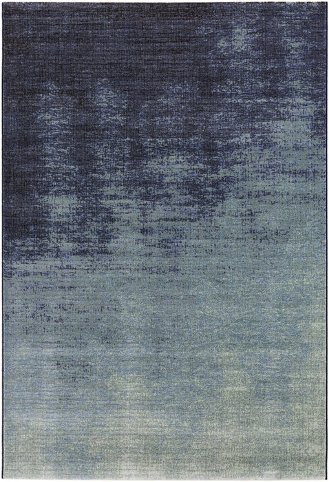 Modern Midnight Navy & Slate Blue Ombre Abstract Argentum Rug (63029-4656) - Rugs Direct