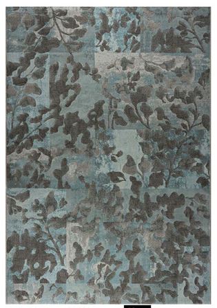 Distressed Botanical Teal & Grey Argentum Rug Size: 200 x 290cm (63056-5239)
