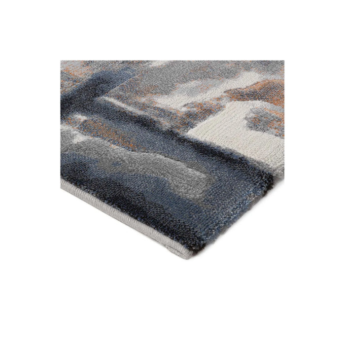 Contemporary Multi-Colour Cubist Block Argentum Rug Size: 160 x 230cm (63065-2626) - Rugs Direct