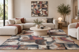 Contemporary Multi-Colour Cubist Block Argentum Rug Size: 160 x 230cm (63065-2626)