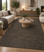Minimalist Textured Charcoal Brown Argentum Rug Size: 200 x 290cm (63078-3283)-Rugs Direct NZ