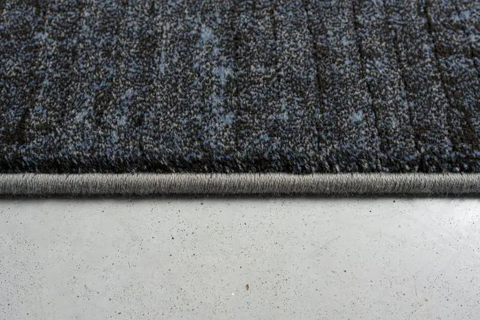 Minimalist Textured Tonal Navy Argentum Rug Size: 200 x 290cm (63078-3656) - Rugs Direct