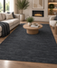 Minimalist Textured Tonal Navy Argentum Rug Size: 200 x 290cm (63078-3656) - Rugs Direct NZ
