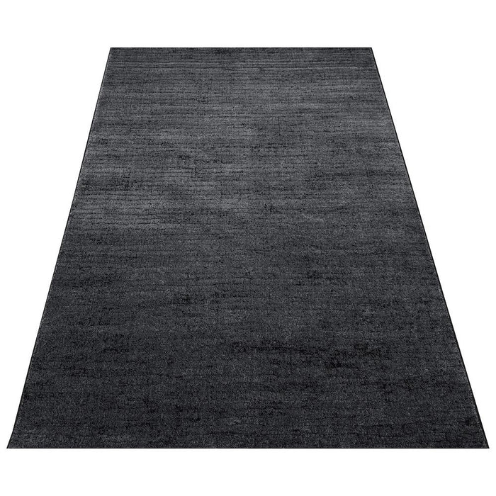 Minimalist Textured Charcoal Mist Argentum Rug Size: 200 x 290cm (63078-3676) - Rugs Direct