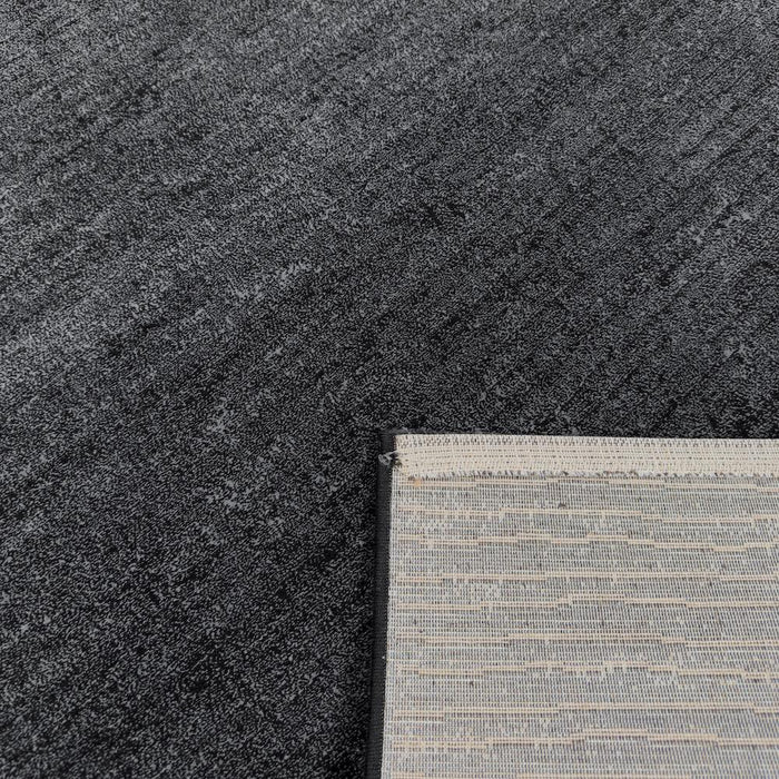Minimalist Textured Charcoal Mist Argentum Rug Size: 200 x 290cm (63078-3676) - Rugs Direct