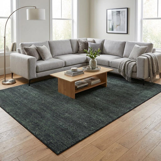 Minimalist Textured Granite Green Argentum Rug Size: 200 x 290cm (63078-4234) - Rugs Direct