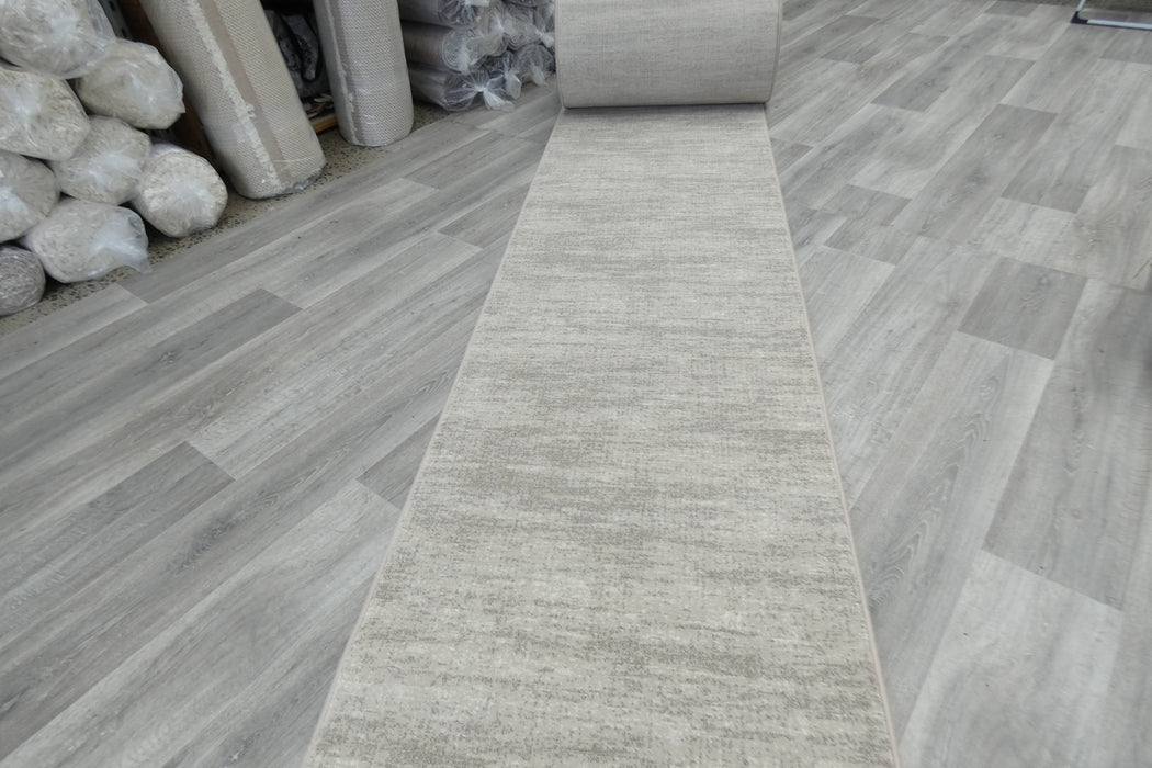 Minimalist Textured Moonlight Beige Argentum Hallway Runner Size: 80cm Wide x Cut to Order (63078-6575)- Rugs Direct 