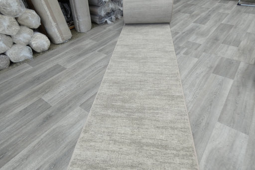 Minimalist Textured Moonlight Beige Argentum Hallway Runner Size: 80cm Wide x Cut to Order (63078-6575)- Rugs Direct 