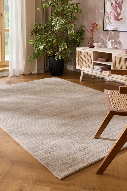 Minimalist Textured Moonlight Beige Argentum Rug Size: 200 x 290cm (63078-6575)- Rugs Direct