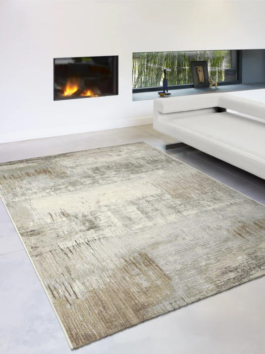 Funky Abstract Design Argentum Rug Size: 280 x 380cm-Rugs Direct