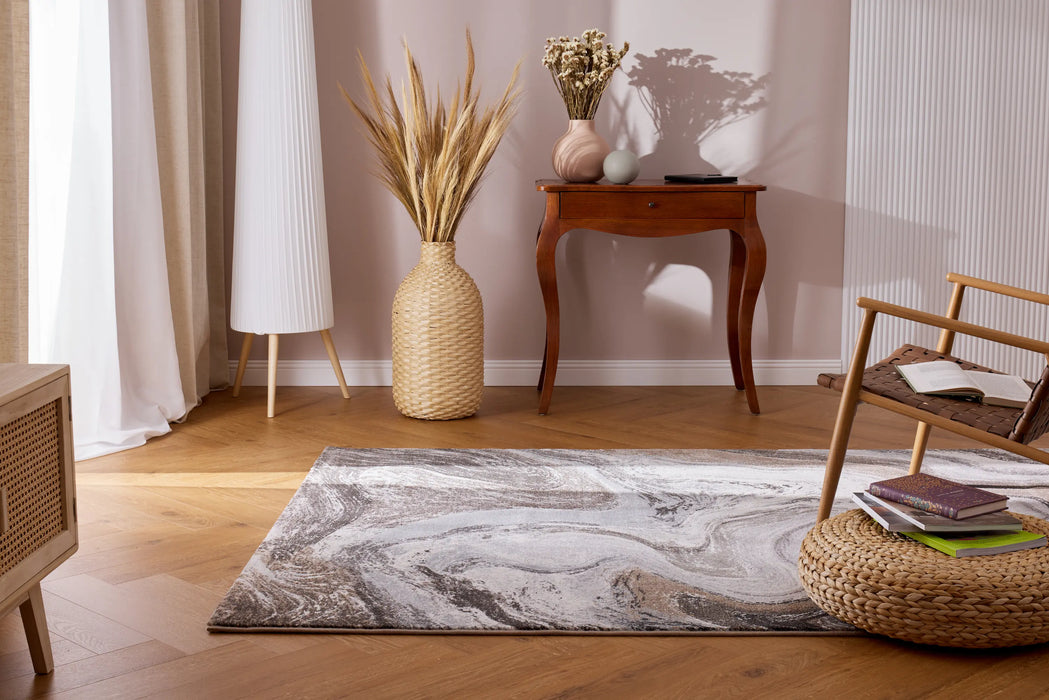 Abstract Sandstone Marble Pattern Argentum Rug (63436-9283) - Rugs Direct