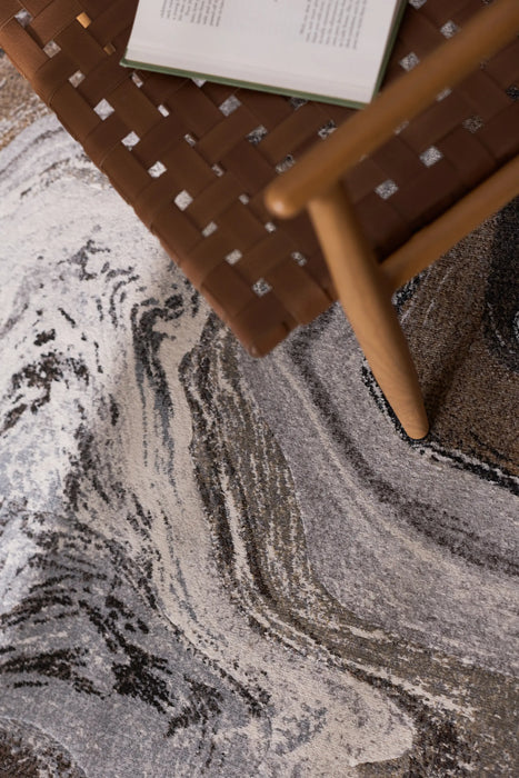 Abstract Sandstone Marble Pattern Argentum Rug (63436-9283) - Rugs Direct