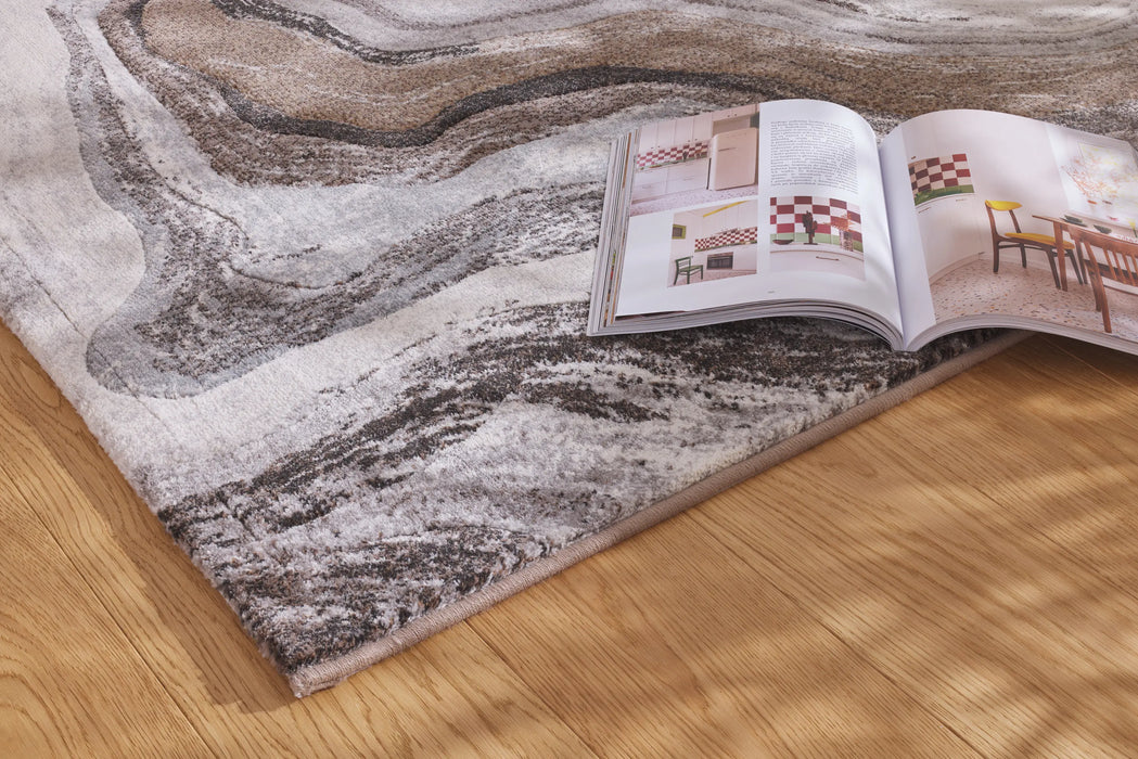 Abstract Sandstone Marble Pattern Argentum Rug (63436-9283) - Rugs Direct