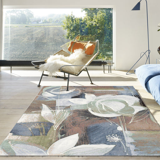 Modern Abstract Carved Floral Argentum Rug - Rugs Direct