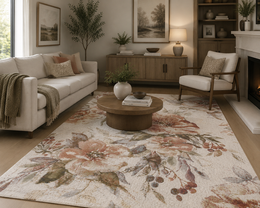 Botanical Paradise Design Argentum Rug - Rugs Direct
