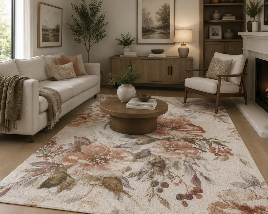 Botanical Paradise Design Argentum Rug - Rugs Direct