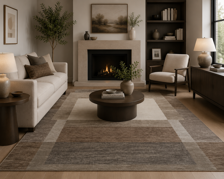 Geometric Design Argentum Rug (63736-8262)- Rugs direct 