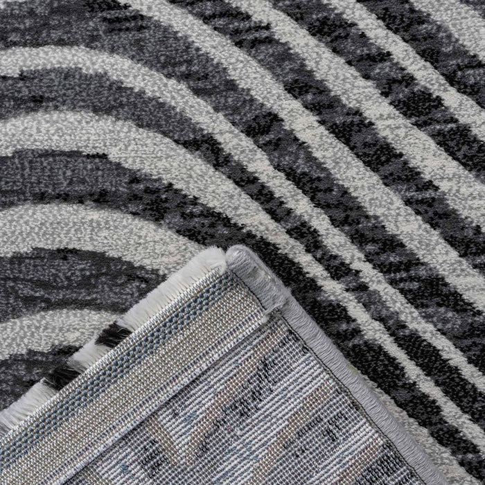 Carved Striped Design Argentum Rug- Rugs Direct