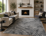 Carved Striped Design Argentum Rug- Rugs Direct