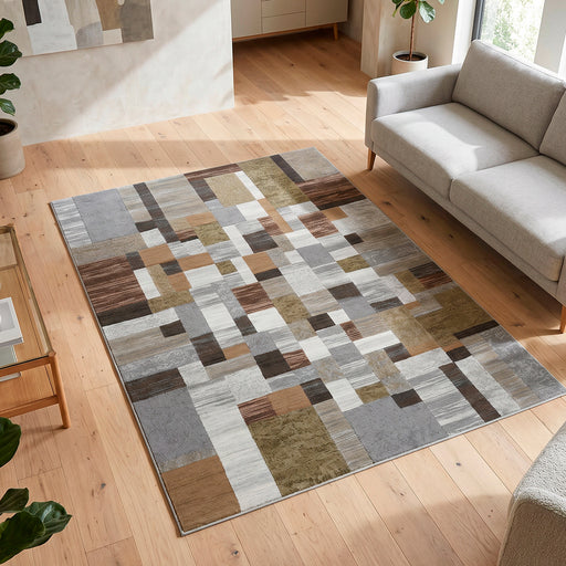 Abstract Design Argentum Rug- Rugs Direct