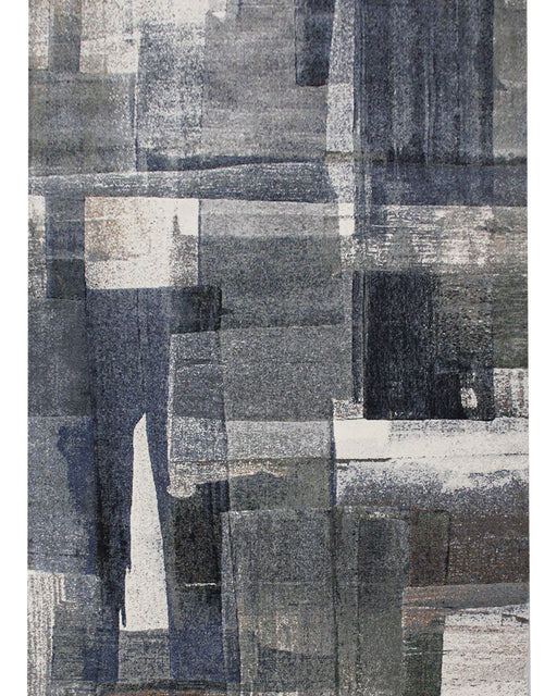 Blue Brush Stroke Modern Design Argentum Rug Size: 160 x 230cm- Rugs Direct